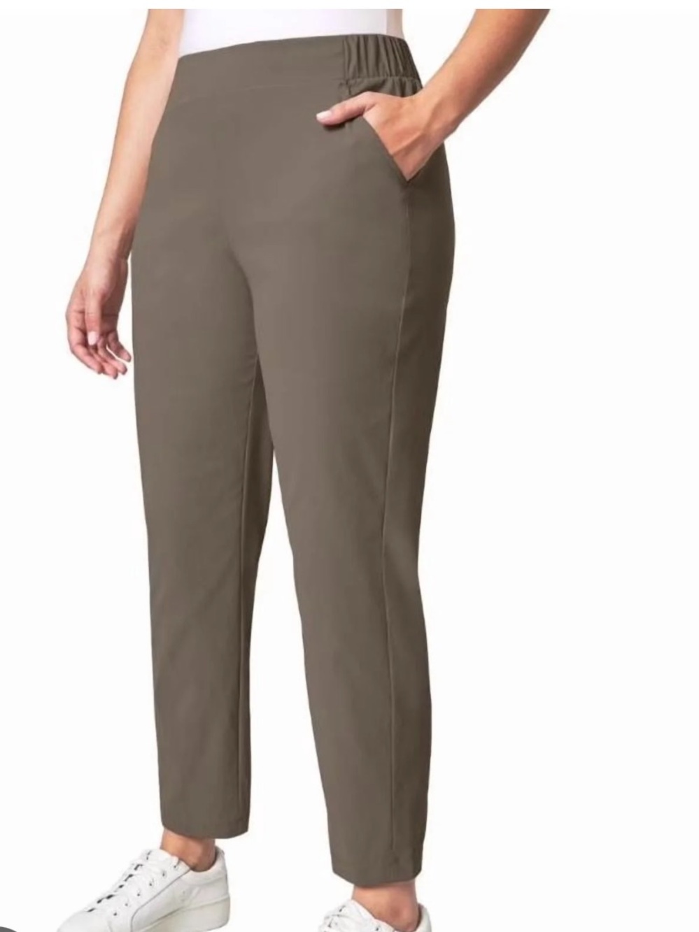 Modern Ambition Brown Nylon Pull On Casual Ankle Pants Athletic Gorpcore Size L